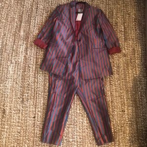 ASOS DESIGN tailored longline stripe blazer/pants